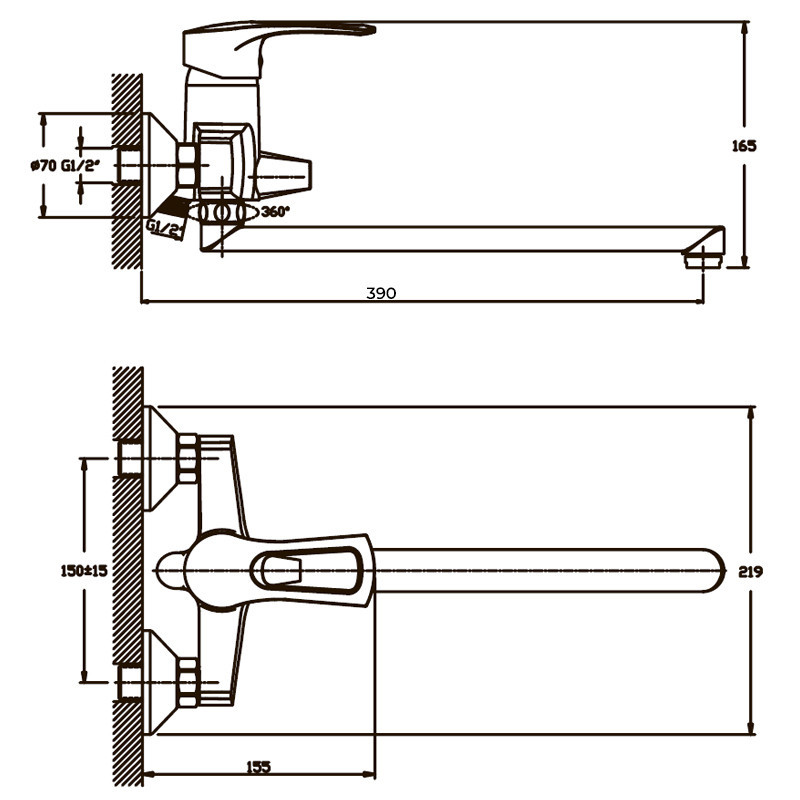 Ваннный смеситель Haiba Germes 006 HB0140 Харьков - изображение 2