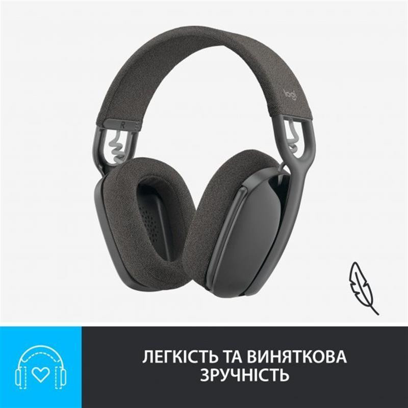 Bluetooth-гарнітура Logitech Zone Vibe 100 Wireless Graphite (981-001213) Сірий Харків - фото 9