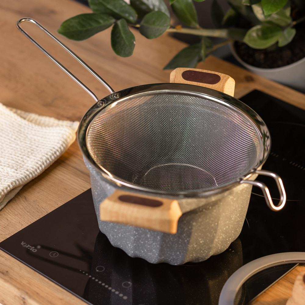 Друшляк-сито з ручкою 23 см дрібноячеиста сітка з нержавіючої сталі HP-19-1-23CM Коломия - фото 5