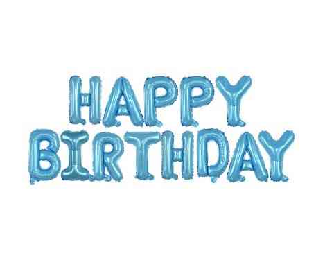 Шарики Happy birthday фольгированные 16 дюймов голубой Киев