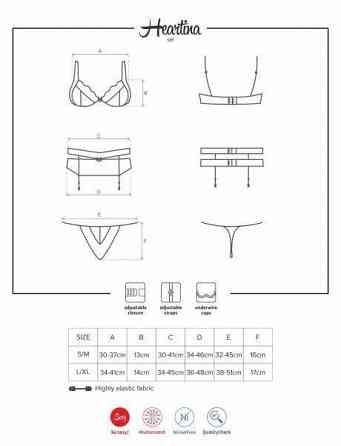 Комплект Obsessive Heartina 3 pcs set L/XL красный Sex Aura Киев
