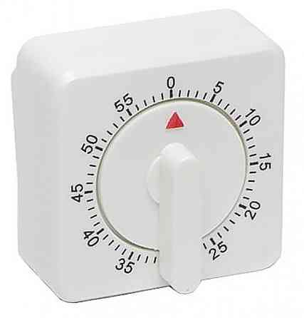 Кухонный механический таймер Квадрат на 60 минут, белый Винница