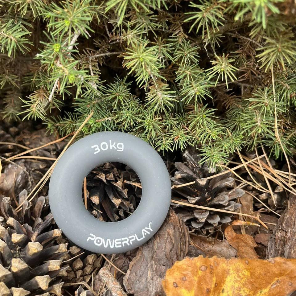 Еспандер кистьовий силіконовий PowerPlay PP-4324 Hand Grip Ring X-Hard 30 кг. Сірий Каменское - изображение 7