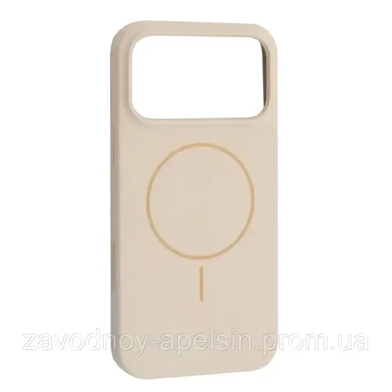 IPhone 17 Pro Чохол силіконовий мікрофібра Магсейф (бежевий) Одеса