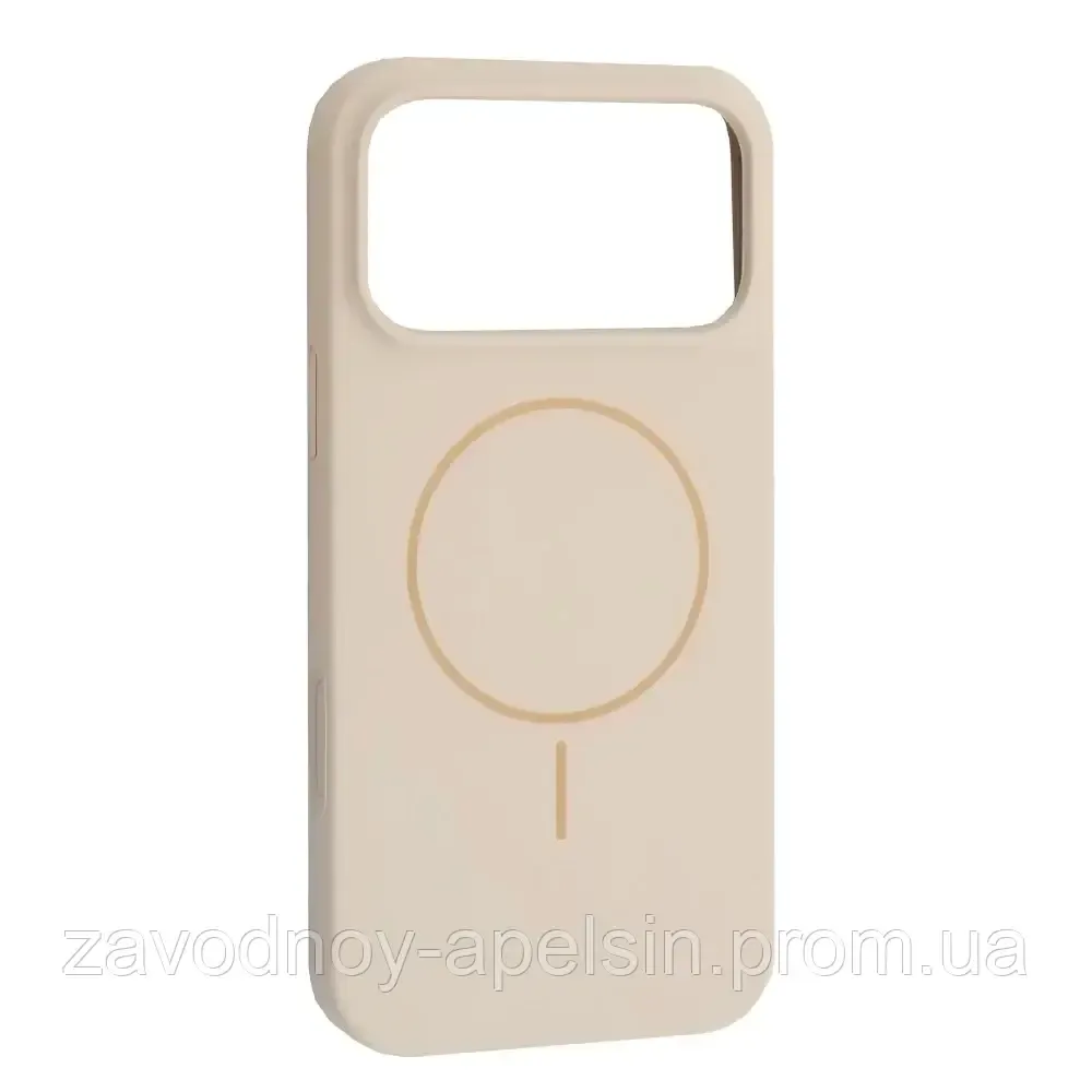 IPhone 17 Pro Чохол силіконовий мікрофібра Магсейф (бежевий) Одеса - фото 1
