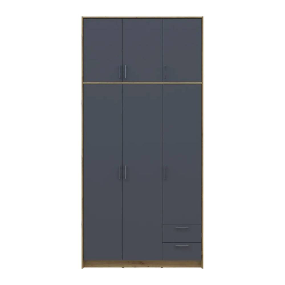 Шафа для одягу Doros Ронді з високою антресоллю Дуб Артизан/Графіт 3 ДСП 121х52х260 (DRS-011873) Львів - фото 5