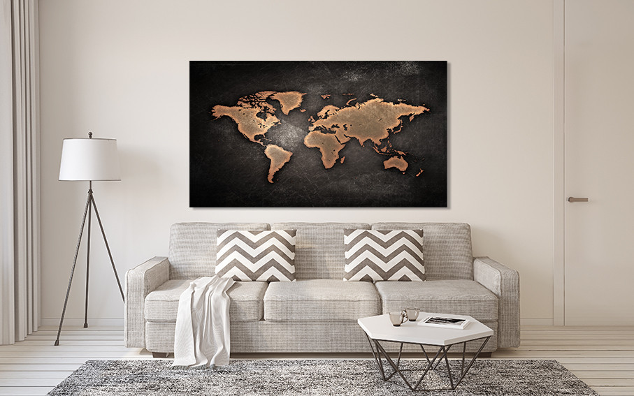 Картина холст в гостиную / спальню   Мапа світу    MLP_333 60x100 см Киев - изображение 2