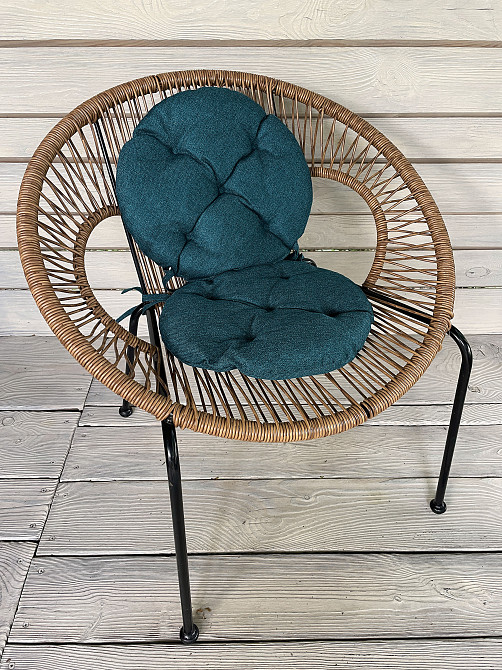 Подушка для стільців (38x38х5 см) кругла Decorator Мальмо колір лазурний 84-045 Київ - фото 4