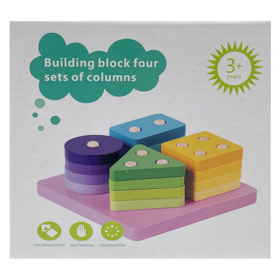 Дитяча дерев'яна іграшка "Пирамидка-Геометричні фігури" C15023 Вінниця - фото 1