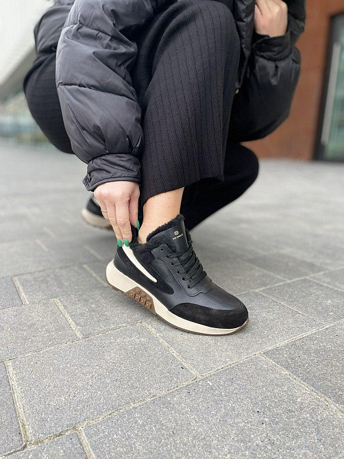 Ditas Кроссовки женские DITAS черные+кофе натуральная кожа+замша зима 38р.39р.40р.41р. (5292) Коломыя - изображение 9