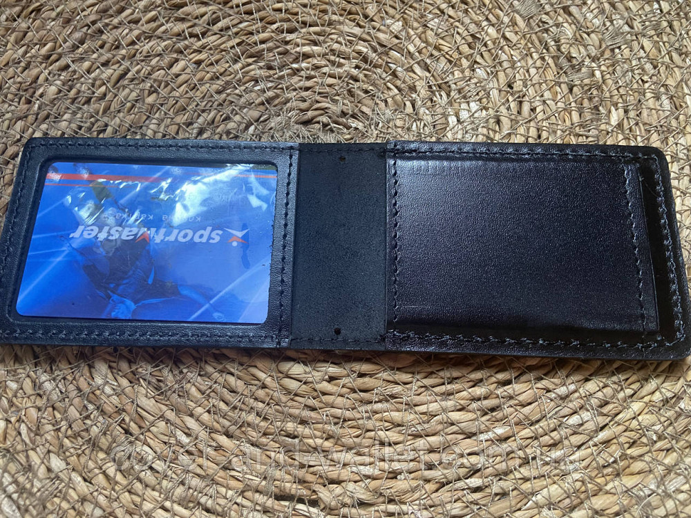 Шкіряна обкладинка на посвідчення "Муніципальна охорона" з відділенням для жетону (на карточку) Київ - фото 4