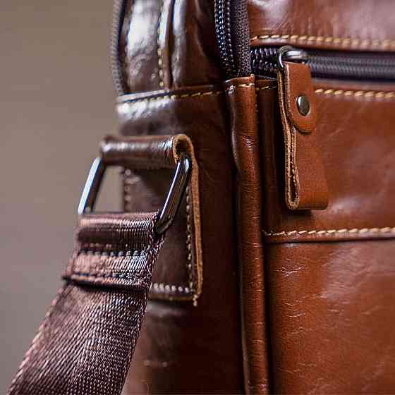 Сумка чоловіча шкіряна Vintage 14835 Коричнева Київ