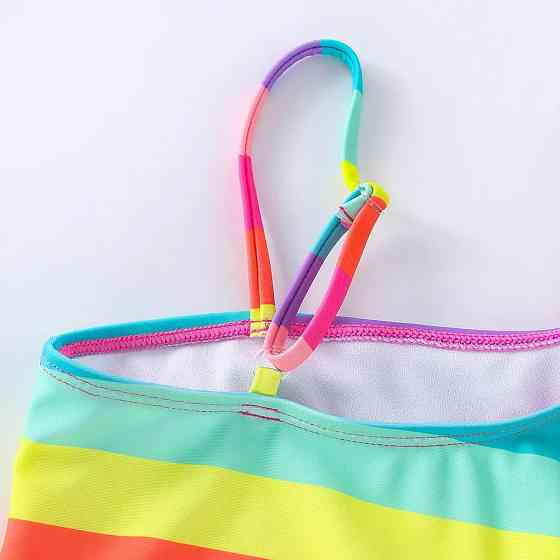 Суцільний дитячий купальник у смужку різнобарвний Київ