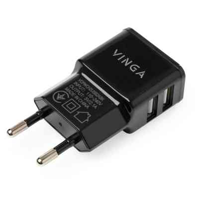 Зарядний пристрій Vinga 2 Port USB Wall Charger 2.1A (VCPWCH2USB2ABK) Вінниця