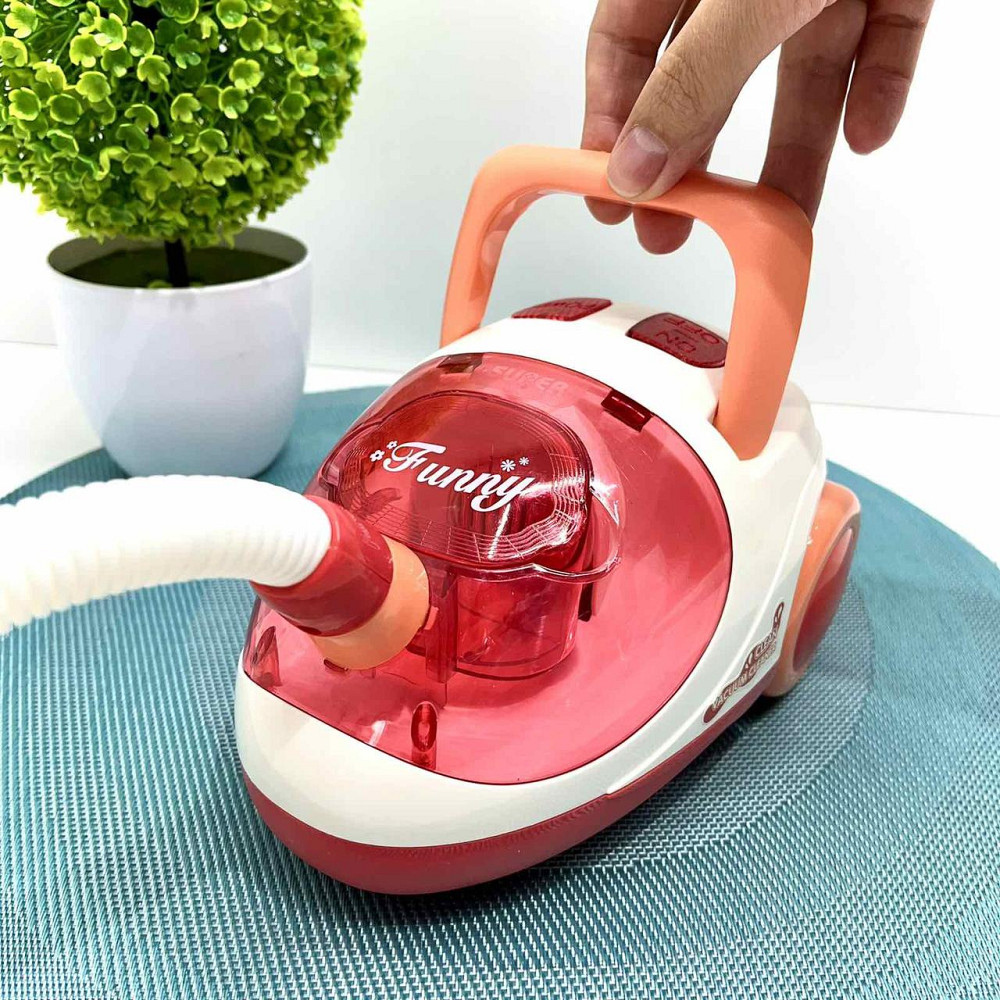 Набір для прибирання з пилососом світловими ефектами 12 предметів Червоний (8023) Чернігів - фото 3