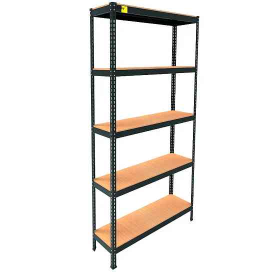 Металлический стеллаж Emby Light Series (размер 2100х900x300мм) 5 полок ДСП до 100кг Черный Винница