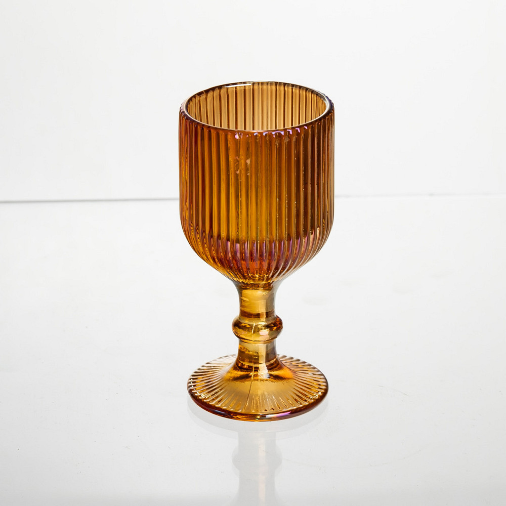 Набір чарок на ніжці 6 штук 50 мл для міцних напоїв скляні Бурштиновий Yiwu HP-19-206 Київ - фото 2