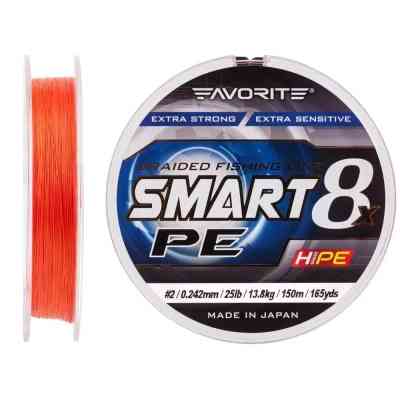 Шнур Favorite Smart PE 8x 150м 2.0/0.242mm 25lb/13.8kg Red Orange (1693.10.85) Вінниця