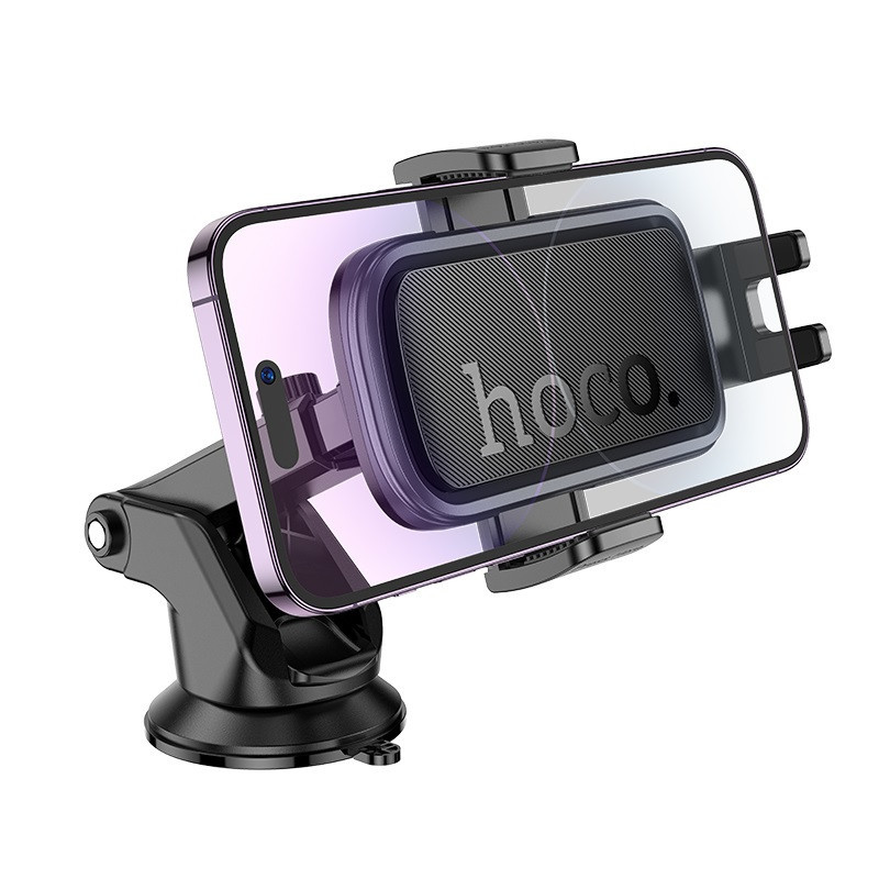 Автотримач для телефона HOCO H79 Vista push-type car holder (center console) Black Metal Gray Одеса - фото 6