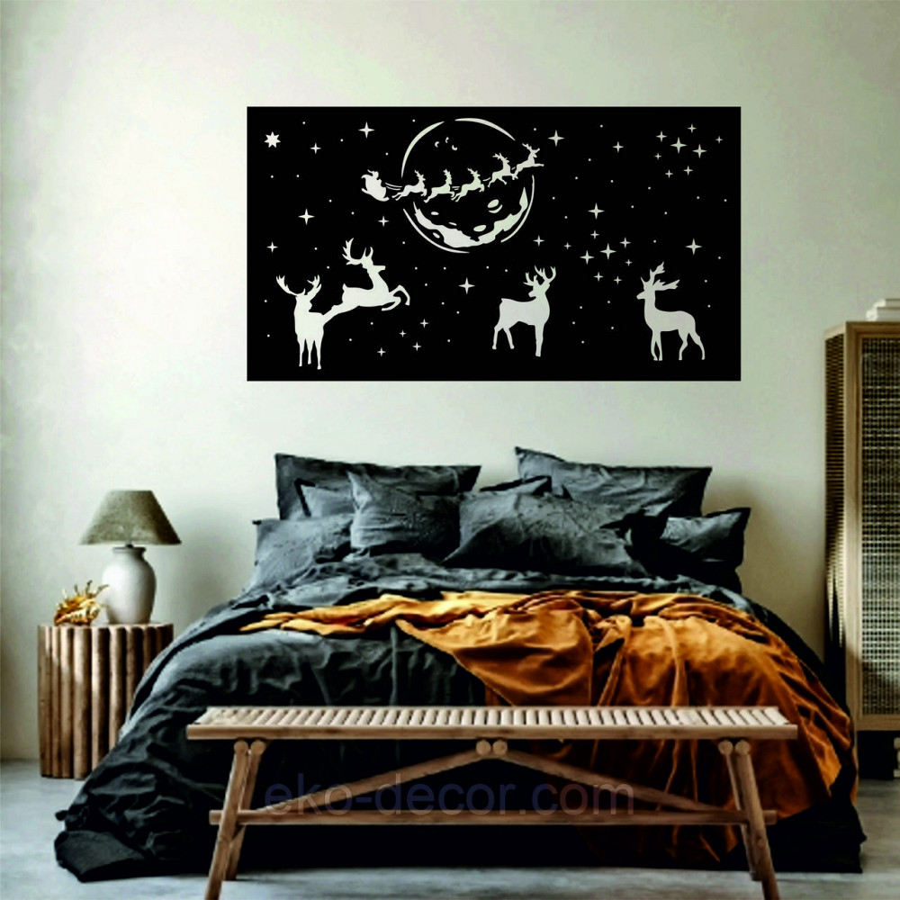 Декоративное настенное Панно «Новый год» Декор на стену 90*50 см, Черный Киев - изображение 7