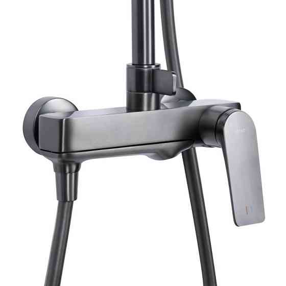 Душевая система из латуни Qtap Vlasta New на три потребителя (с изливом) QTVLA111GMB45651 Gunmetal Black Харьков