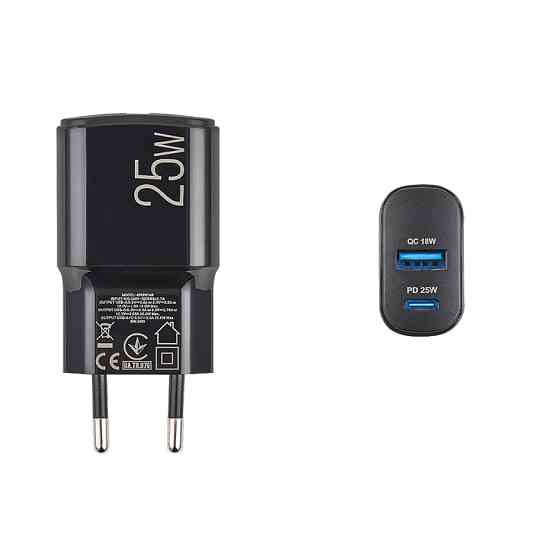 Сетевое зарядное устройство Brevia ePower PD25W USB-C+USB-A черный Львов