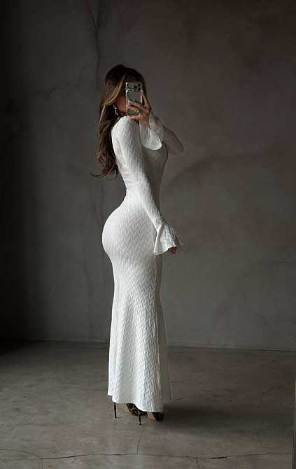 Женское элегантное, притягательное макси платье турецкое ангоро Молочный, 44/46 Одесса - изображение 2