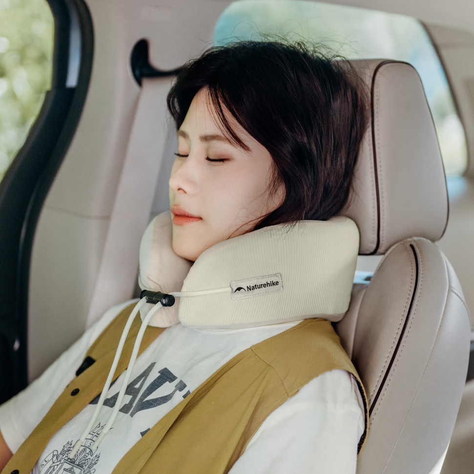 Подушка бавовняна для шиї, з пам'яттю Naturehike CNK2450WS019, бежева Киев - изображение 11