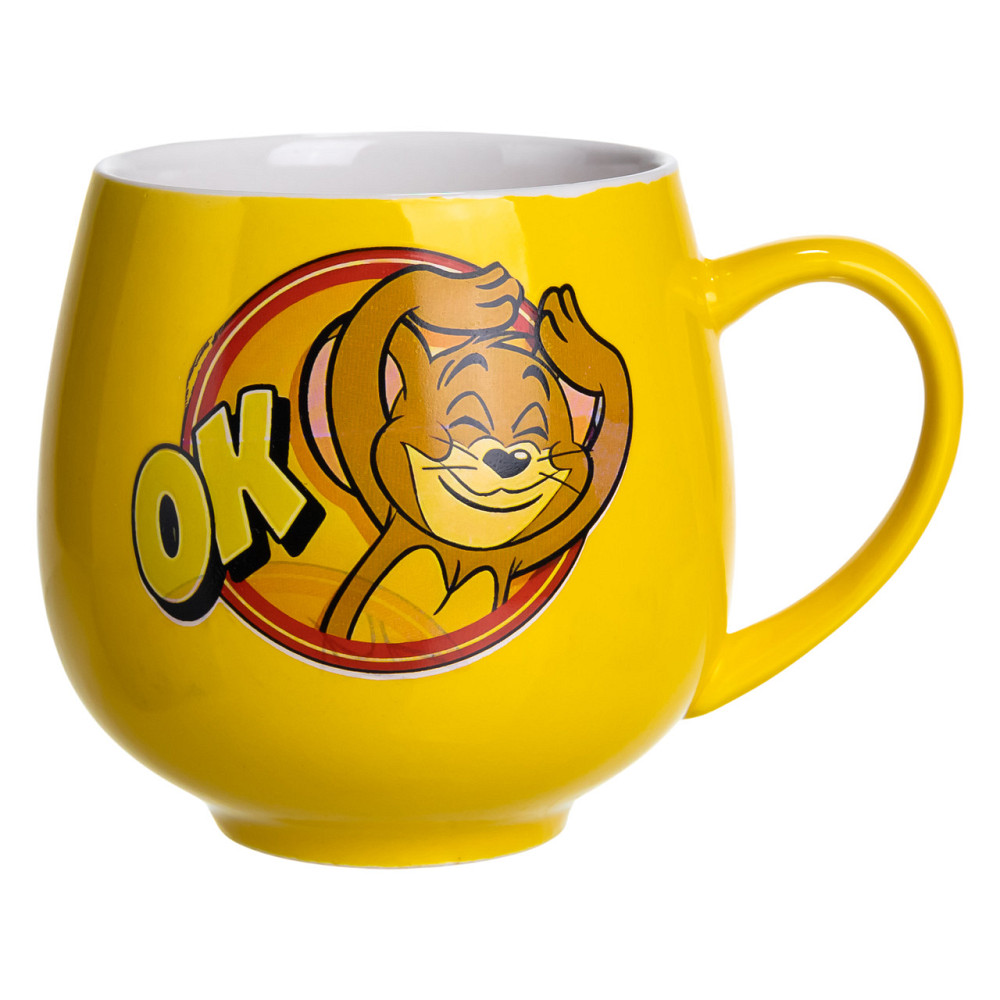 Святкова порцелянова чашка "Веселі Герої" 400 мл, Кружка дитяча із порцеляни на подарунок Жовта FM-13OK Коломия - фото 2