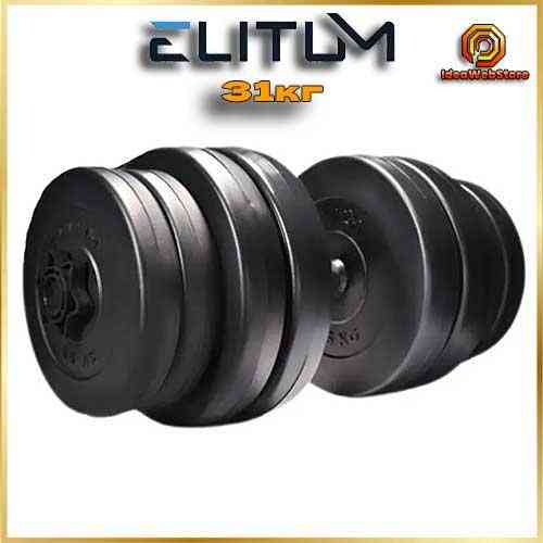 Гантель Elitum 31кг с удлинителем грифа для штанги, наборные, для дома и зала Киев