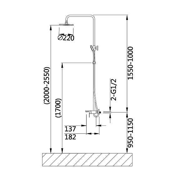 Душова система універсальна Qtap Aries на три споживачі (з виливом) QTARI111CRM45560 Chrome Київ
