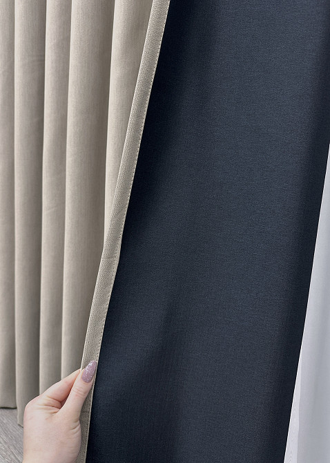 Комплект штор VR-Textil Блекаут двосторонній Scandi № 1905ш Тауп 100х270 см 2 шт (31-995) Київ - фото 6