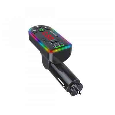 FM модулятор Havit HV-FM813BT 2USB+USB-C RGB Black (HV-FM813BT Black) Винница