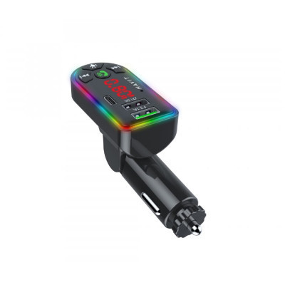 FM модулятор Havit HV-FM813BT 2USB+USB-C RGB Black (HV-FM813BT Black) Винница - изображение 3
