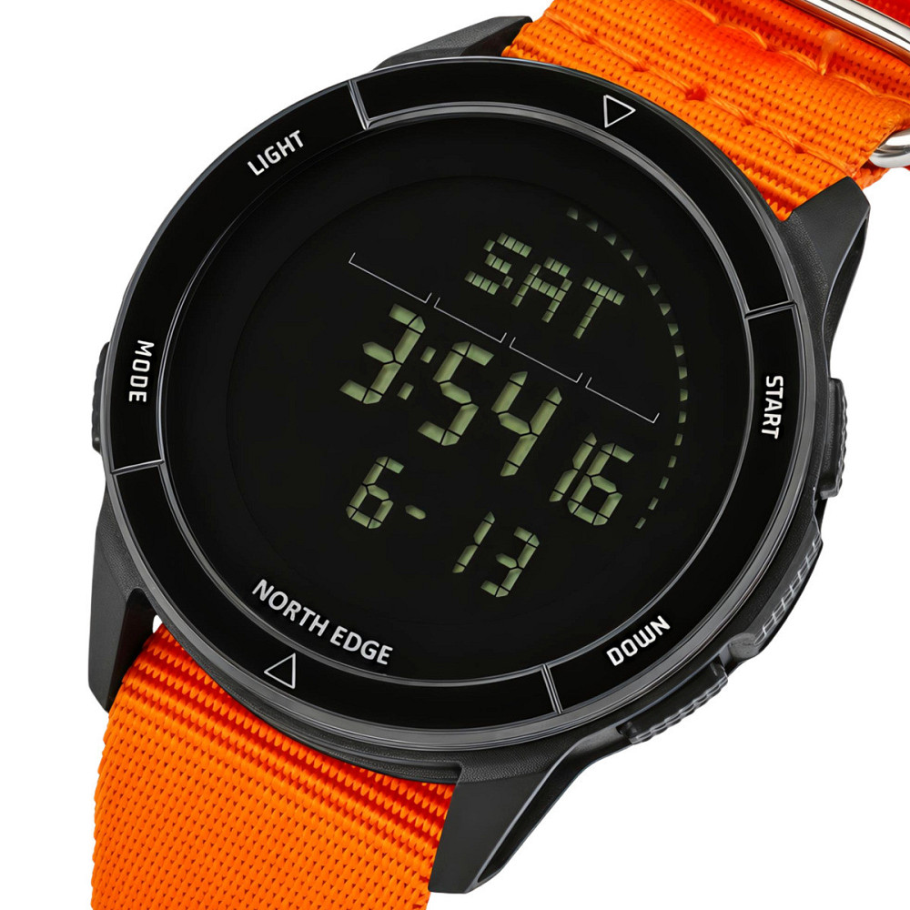 Часы мужские водостойкие тактические North Edge Alps Special Orange с компасом (2 ремешка) Киев - изображение 1
