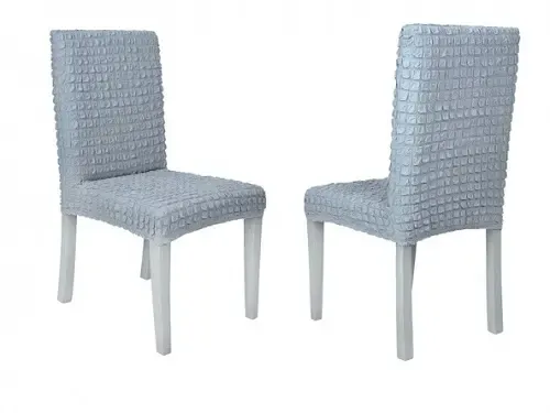 Комплект чехлов на стулья без оборки 6 штук (серый) Коломыя - изображение 3