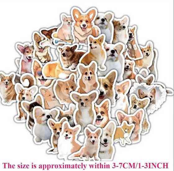 Набір наліпок Коргі – 60 штук милих стікерів із собаками Київ