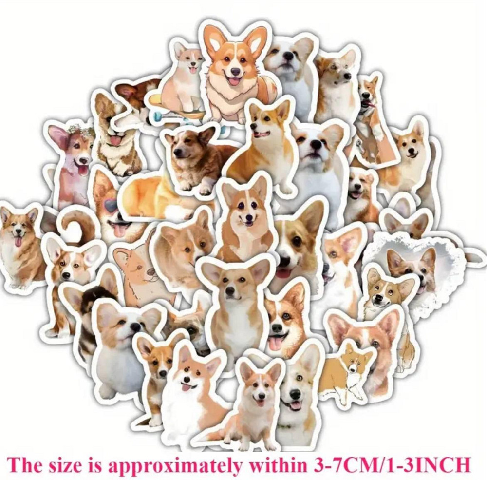 Набор наклеек Корги – 60 штук милых стикеров с собаками Киев - изображение 4