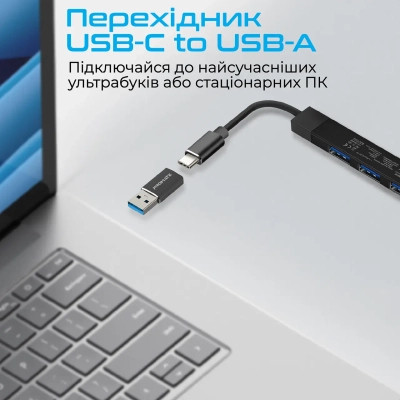 Концентратор Promate USB Hub 4 ports litehub-4.black (litehub-4.black) Винница - изображение 5
