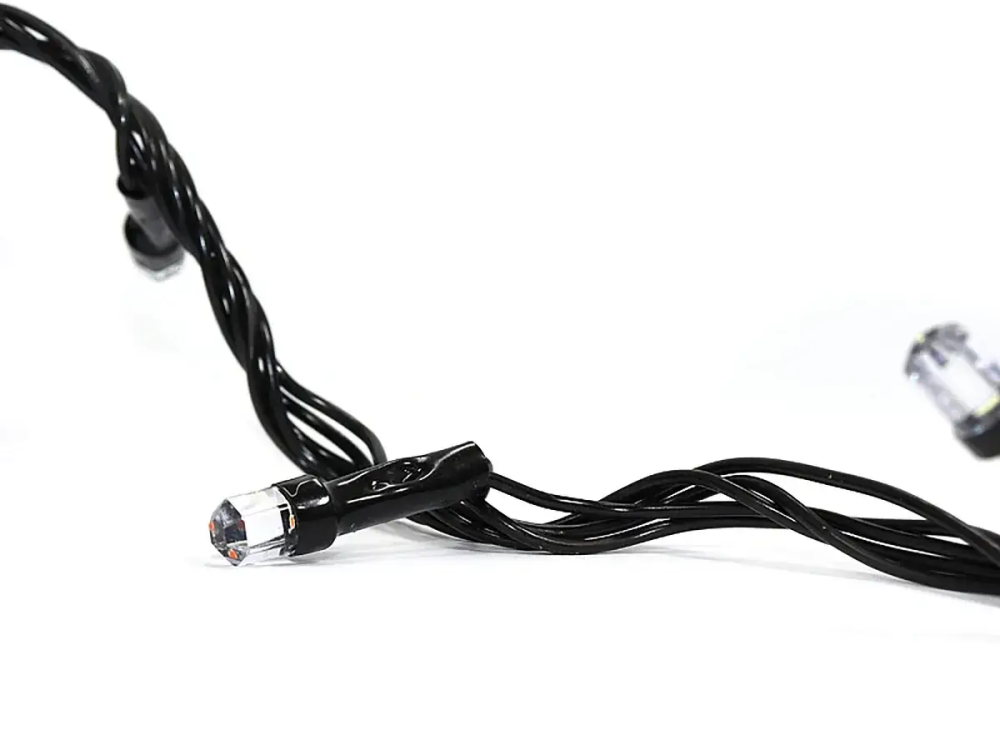 Гірлянда чорний провід лампа Рубінка велика 100LED (мікс) LED100M-8 для святкового декору будинку, вулиці Одеса - фото 2