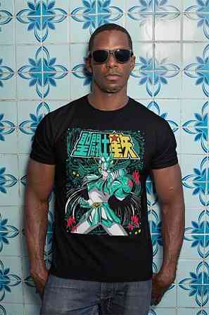 Футболка для хлопчика з аніме принтом Саінт Сеійа Аніме Косплай оверсайз (зріст від 165 до 180) Чорний AnimeJ0118m Дніпро