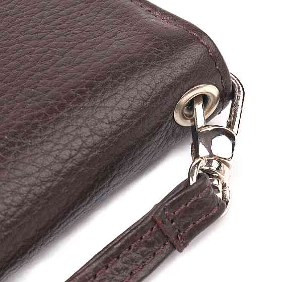 Практичный кошелек для женщин из натуральной зернистой кожи CANPELLINI 21617 Коричневый Киев