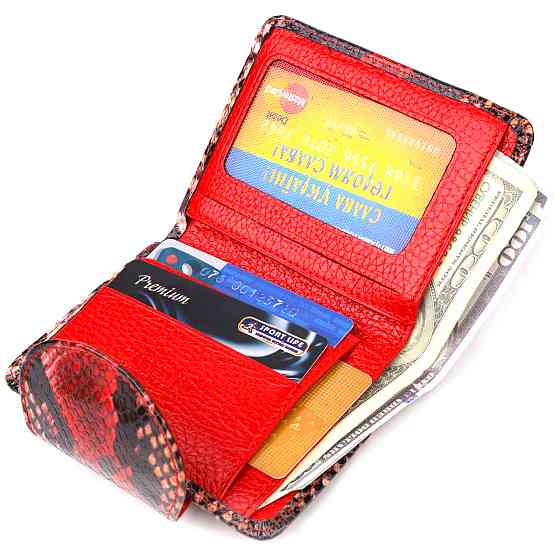 Невеликий жіночий гаманець з натуральної шкіри з тисненням під змію (CANPELLINI) Київ