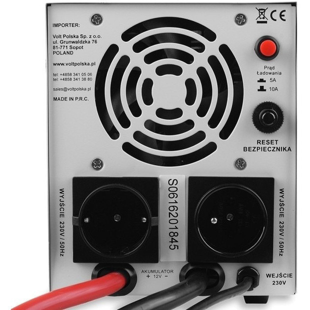 Гібридний ДБЖ / інвертор Volt Polska SINUS PRO 800 E 12/230 V 500/800 W (3SP080012E) Київ - фото 4