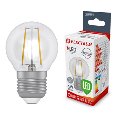 Лампочка Electrum D45 4W GL LB- 4F Е27 4000K (A-LB-1386) Винница - изображение 1