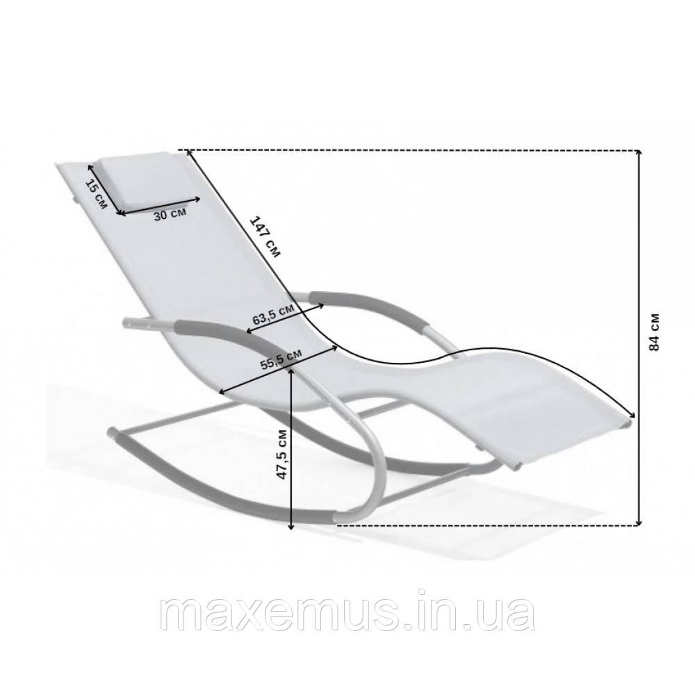 Шезлонг-качалка Bonro BG01 садовый лежак для отдыха серый Мостиска - изображение 19