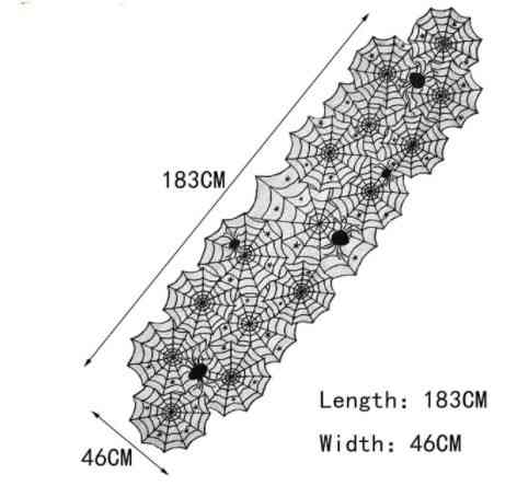 Скатерть на Хэллоуин Паутина с пауками 183 на 46 см черный Киев