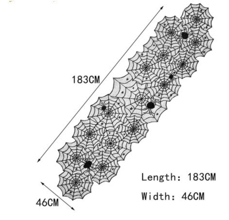Скатертина на Хелловін Павутина з павуками 183 на 46 см чорний Київ - фото 3
