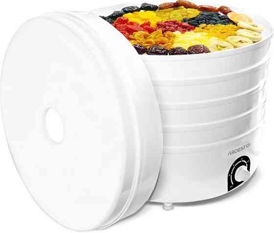 Сушарка для продуктів ARDESTO FDB-5385, 520Вт, піддонів -5x4см, діаметр-38,5см, макс-70°С, рег.темп, пластик , білий Київ