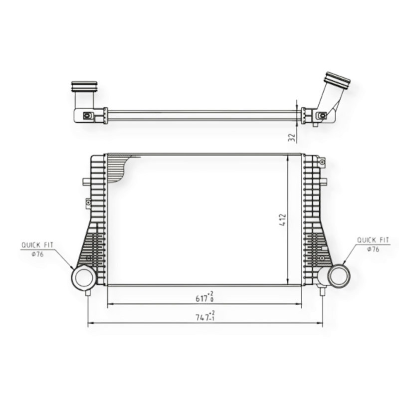 Радиатор интеркулера автомобиль Фольцваген Caddy III 1.9I (04-10) Мукачево - изображение 1